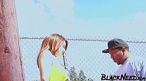 busty ebony college slut takes rough bbc pounding