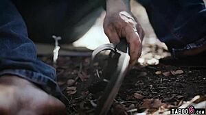 Homeless Voyeur Eyes Interracial Couple's Monster Cock Sex?