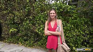 Addison Vodka licks cumshot after slutty bangbros fuck