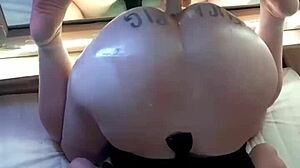 Amateur Fuckpig Grinds Dildo Hard Against Mirror