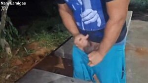 corno watches wife bareback black cock in public square