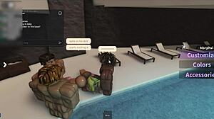 Latina Poolside Sucks Three Monster Cocks Deep