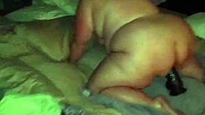 huge fatty grinds massive dildo till she explodes!