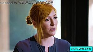 sexy big tit blonde masseuse lauren phillips demos nuru massage on david lee