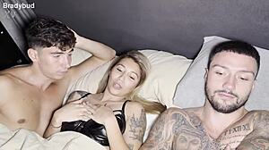 trio with stepsis and best friend deepthroat cumshot big tits shaking