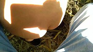 desi girlfriend bends outdoor for boyfriend's hardcore doggy pussy pounding