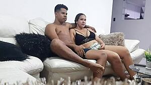 Watching Movies Together Horny Latina Starts Sucking My Cock Part 1