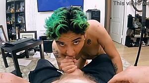 feels so intense choking on gamer cock while gagging deep