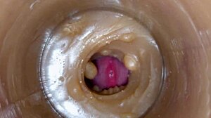 Whoa! Huge Cum Dose Fills Pussy Toy ASMR