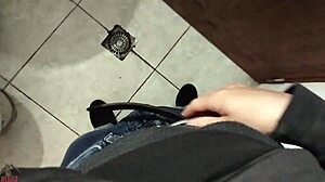 Wish you here sucking my throbbing cock in bathroom homemade POV