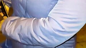 Chubby Blonde BBW Mature Flashes Huge Ass for Street Fuck