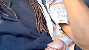 sexy milf with braces sucks cock then doggy fucked in car