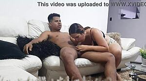 Watching Movies Together Horny Latina Starts Sucking My Cock Part 1