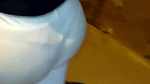 Chubby Blonde BBW Mature Flashes Huge Ass for Street Fuck