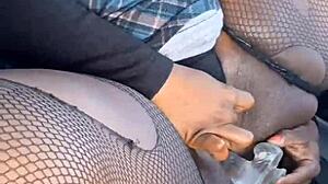 sexy milf with braces sucks cock then doggy fucked in car