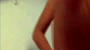 brune babe squeezes into shiny tight purple pvc panties