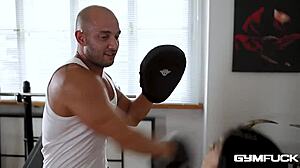 Long Haired Gym Stunner Drains Trainer Dry