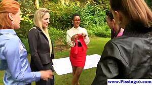 Piss Babes Bathe in Outdoor Golden Shower