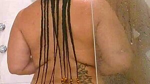 chubby bbw babe bareback fucked hard by gay amateur couple under shower