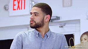 hey, cali carter's big tits steal the show at brazzers work scene