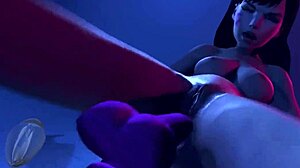 Giantess stuffs huge toys in anal vore night!