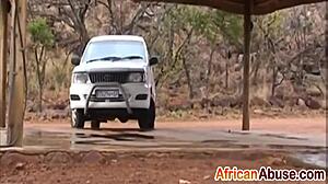 African Cutie Deepthroats Ebony Cock in Car Backseat