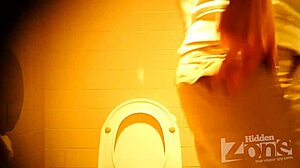 beautiful hairy pussy girl pees standing