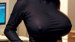 ai generated big tits model poses seductively in sexy ai art 124