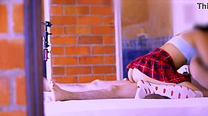 Stepmom and student share sneaky kitchen fun