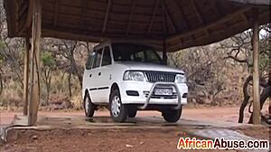 African Cutie Deepthroats Ebony Cock in Car Backseat