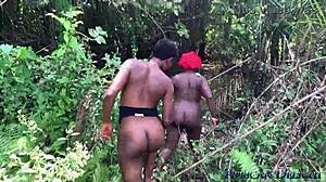 Ebony bbw big tits outdoor behind scenes shoot