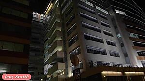 jeny smith spanks stockings in public spring outdoor garter belt flash