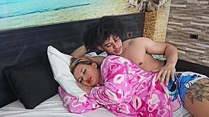 Big tits stepmom hates lonely bed craves colombian son's wet pussy pounding!