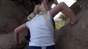 hey little summer's licking us up good in this outdoor threesome fun