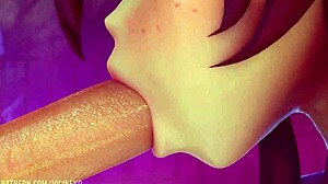 vicineko hu tao gives sloppy blowjob