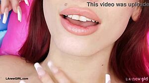 redhead teen milf strips sexy petite body in hot casting photoshoot interview