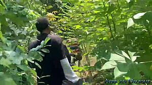 Ebony bbw big tits outdoor behind scenes shoot