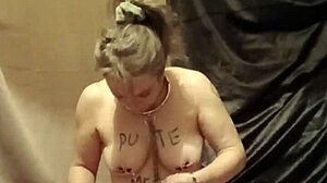 Bound french slave milf auto session humiliated pissed