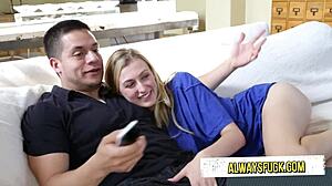 hot blonde takes huge outdoor jizz load! 🌳💦😍