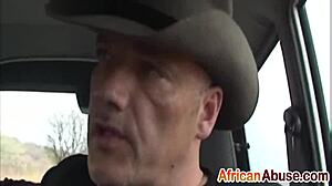 African Cutie Deepthroats Ebony Cock in Car Backseat