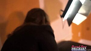 Busty Brunette MILF Lilly M Sucks Hard Cock Swallows Cum Deep