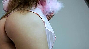 hot babe strips slow then deepthroats big cock juicy blowjob facial cum mouth 💦😍