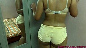 sweet indian babe sex lily sweats it out then fucks post-workout with huge tits bouncing