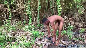 Ebony bbw big tits outdoor behind scenes shoot