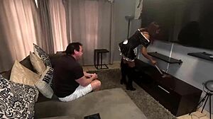 Boss Pounds Indian French Maid's Pussy in Wild Interracial Doggystyle Romp