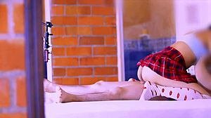 Stepmom and student share sneaky kitchen fun