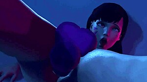 Giantess stuffs huge toys in anal vore night!