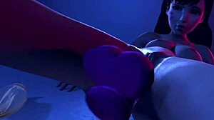 Giantess stuffs huge toys in anal vore night!