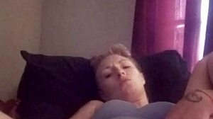 snow bunny toys her shaved pussy softly