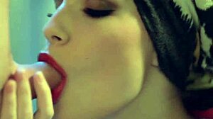 Erotic Brunette Babe Delivers Sensual CFNM Blowjob Facial